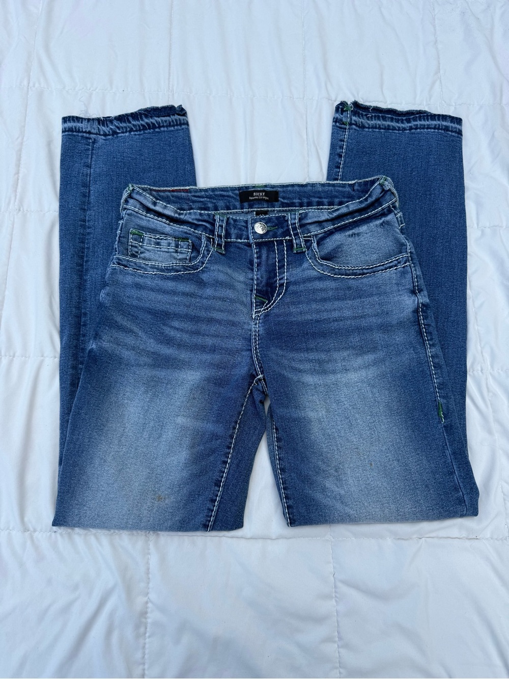 True religion Dark Blue Skinny Jeans with Faded Detail